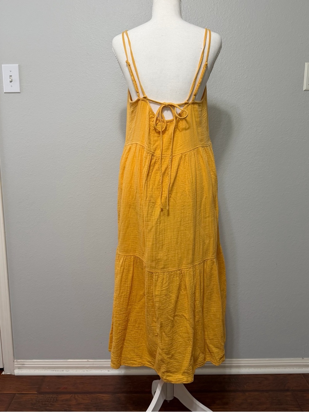 Free Assembly Maxi/Midi Dress Medium Marigold Yellow Cotton Gauze Sundress - Picture 5 of 15